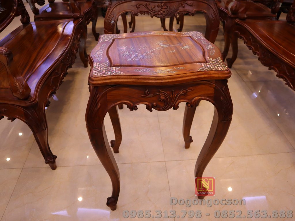 Bộ bàn ghế gỗ Louis khảm ốc Siêu Phẩm - Lou-001