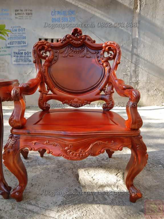 Ghế đơn của bàn ghế hoàng gia gụ ta mẫu 2 Lou007