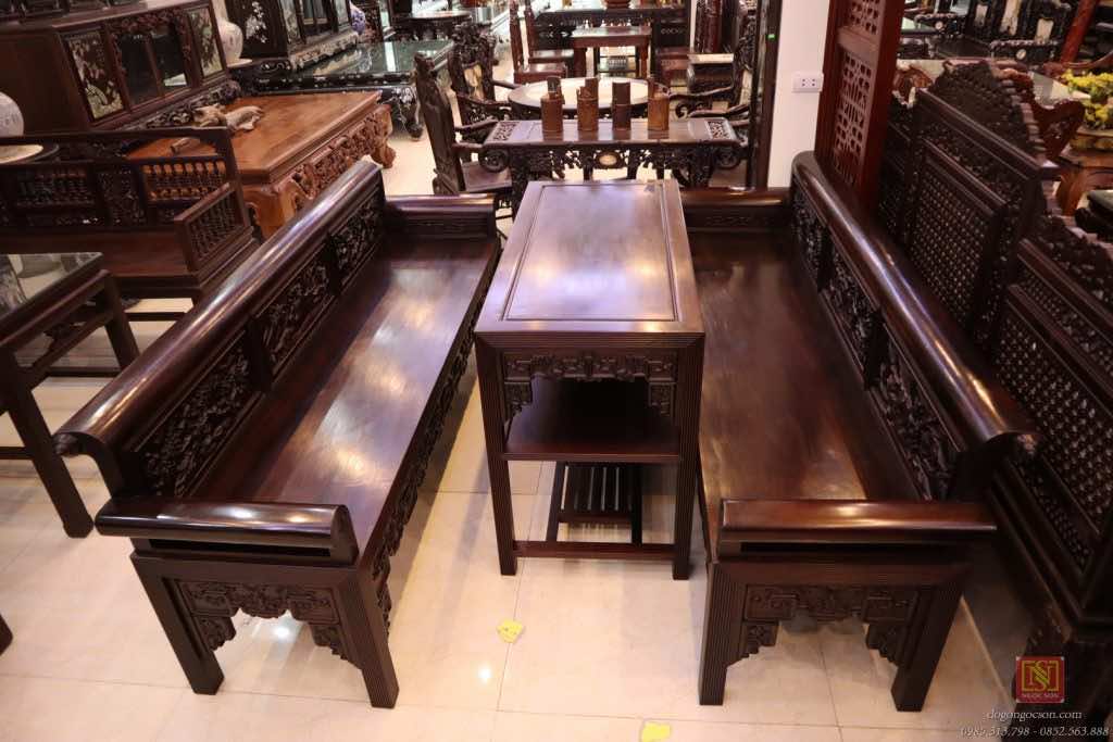 Trường kỷ gỗ gụ mật vai lật sen vịt