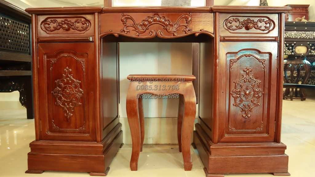 Bàn trang điểm giá rẻ Gõ Đỏ BTD003