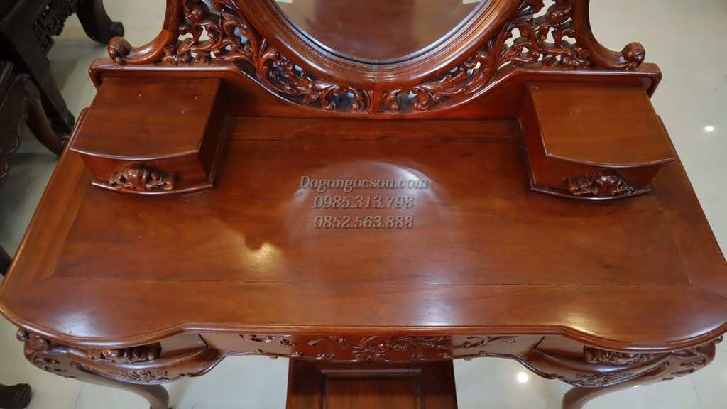Bàn trang điểm louis Gõ Đỏ TBD004