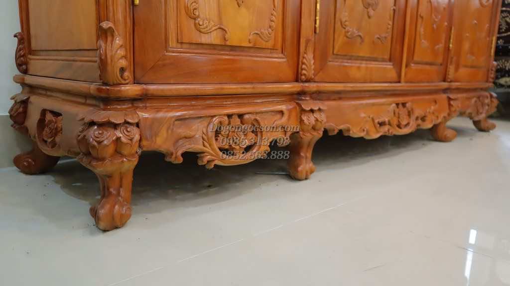 Chi tiết trên chiếc tủ quần áo TQA001