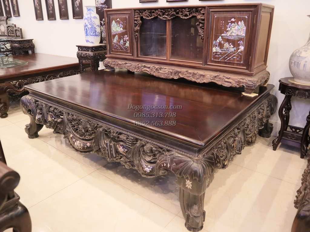 Sập gụ tam sư vắt vải cũ SD007