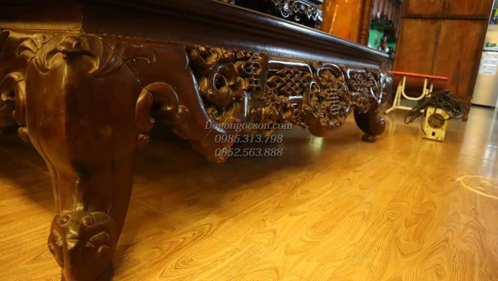 Sập gụ tủ chè gụ ta đục ngũ phúc