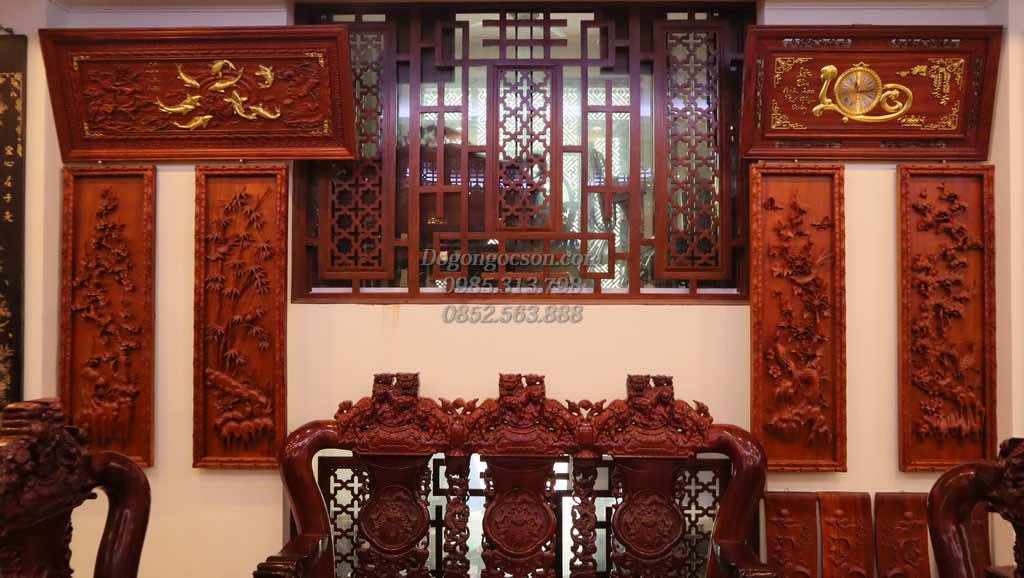 Tùng cúc trúc mai gỗ hương TQ012