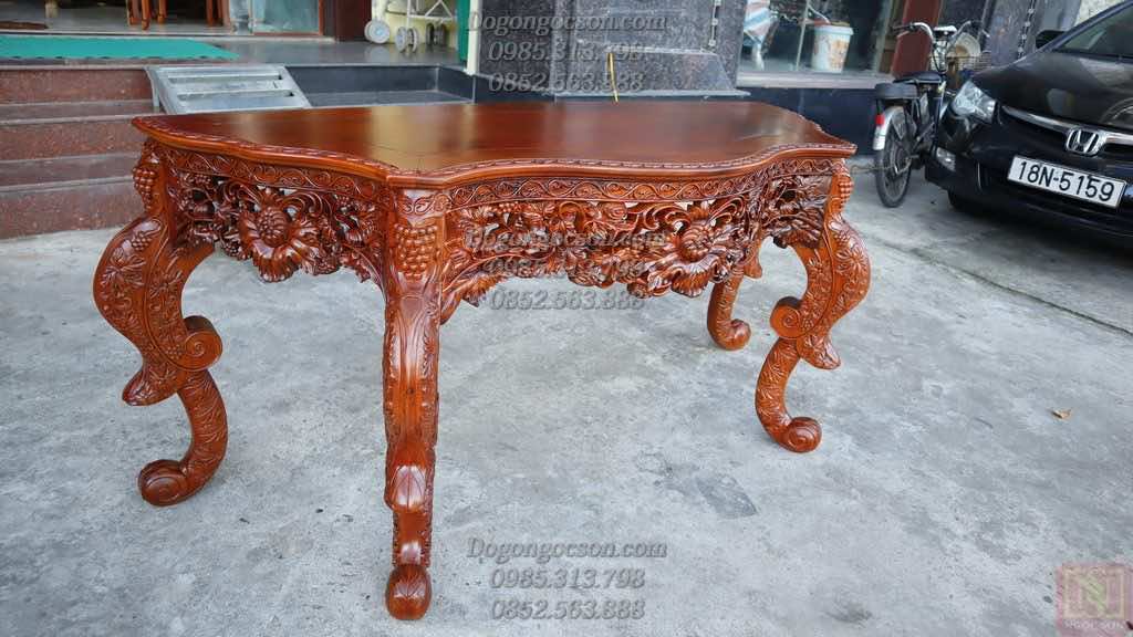 Bàn bán nguyệt dục Hoa Lá Tây BBD003