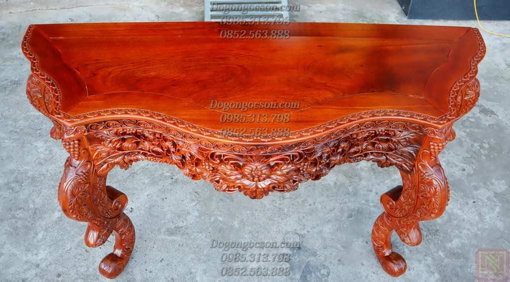 Bàn bán nguyệt dục Hoa Lá Tây BBD003