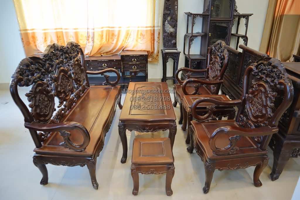 Bàn ghế gỗ thái phượng