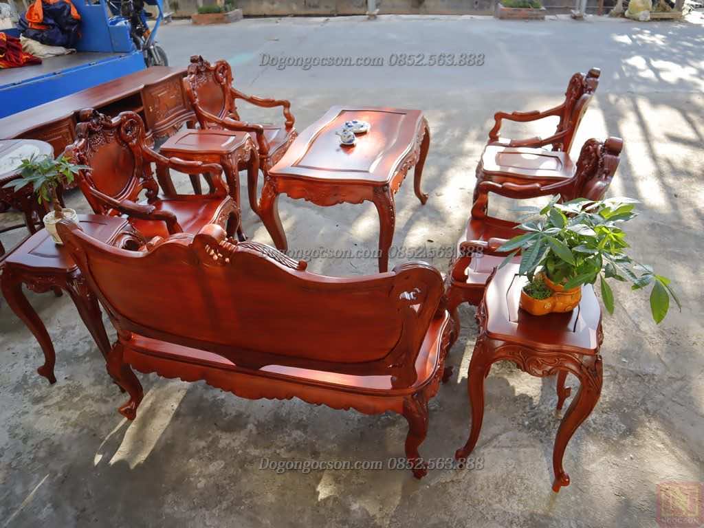 Bàn ghế hoàng gia gụ ta mẫu 2 Lou007