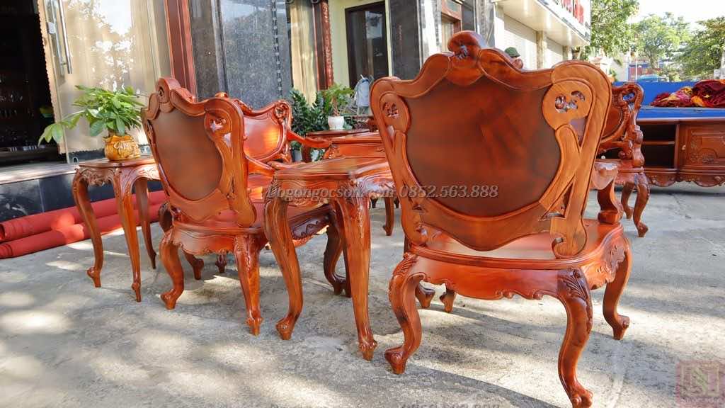 Bàn ghế hoàng gia gụ ta mẫu 2 Lou007